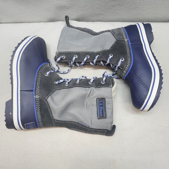 L.L. Bean Youth Size 3 Tek 2.5 Primaloft 200 Gram Blue/Grey Hiking Boot‎ - Picture 4 of 9